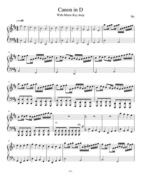 Canon In D Piano Sheet Music Free Printable