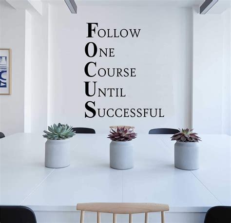 Motivational Office Wall Decal Focus Workplace Definition | Office wall ...