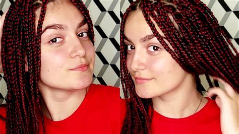 How to do box braids on Caucasian / Straight Hair / White Girl with Extension Braids - YouTube