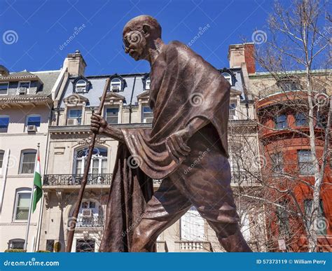 Gandhi Statue Indian Embassy Embassy Row Washington DC Editorial Stock Image - Image of ...