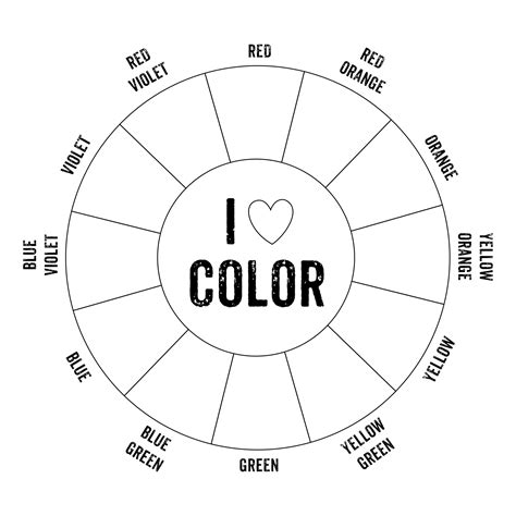Free Printable Color Wheel Worksheet