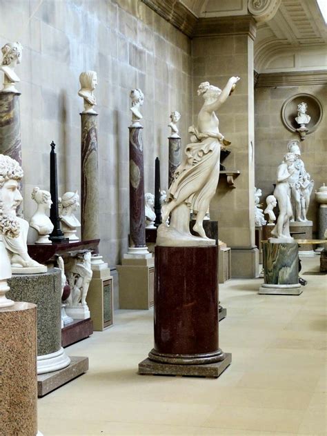 The Sculpture Gallery at Chatsworth House. Derbyshire, England ...