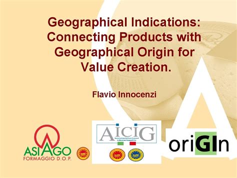 Geographical Indications Connecting Products with Geographical Origin for