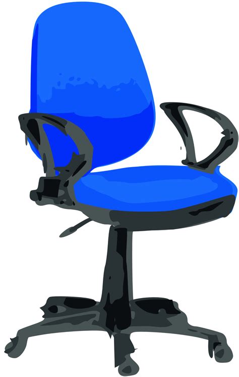 Public Domain Clip Art Image | Desk Chair-Blue with wheels | ID: 13967337615062 ...