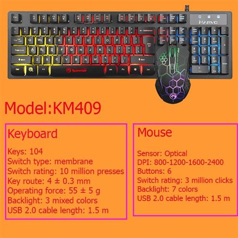 Marvo Scorpion KM409 Gaming Keyboard+Mouse ชุดคอมโบเกมมิ่ง คีย์บอร์ด+เมาส์มีไฟ7สี - HITECHubon ...