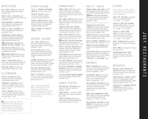 Joey Menu, Menu for Joey, Eau Claire, Calgary - Urbanspoon/Zomato