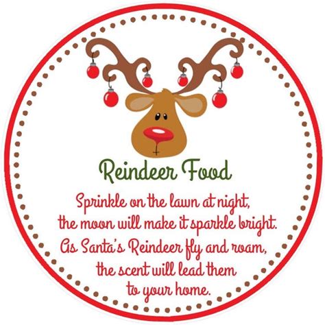 Reindeer Food Tags - Printable File - Instant Download / Reindeer Food Tag / Reindeer Food Favor ...