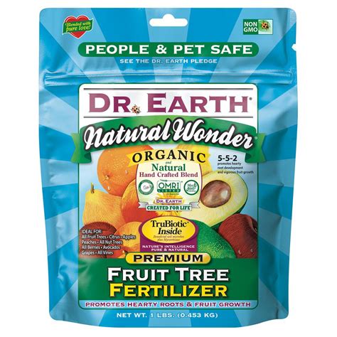 DR. EARTH 1 lb. 15 sq. ft. Organic Natural Wonder Fruit Tree Fertilizer-70656 - The Home Depot