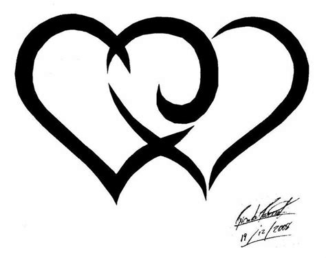 Tribal Heart And Flower Tattoo Designs