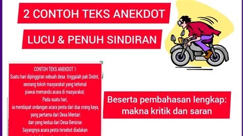 CONTOH TEKS ANEKDOT LENGKAP BESERTA PEMBAHASAN MAKNANYA SERTA SINDIRANNYA - YouTube