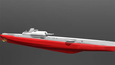 French Submarine Cruiser Surcouf - Download Free 3D model by martyn169 ...