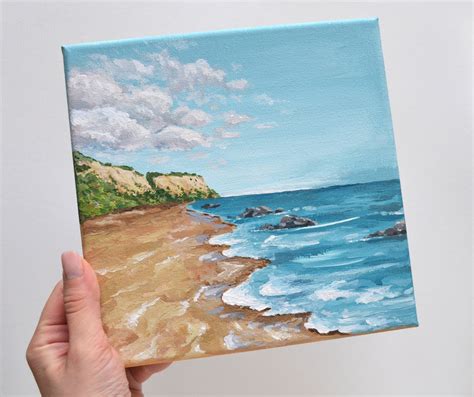 Coastal Wall Art Original Acrylic Painting on Canvas - Etsy