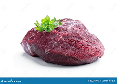 Red Beef Meat Isolated on White Background Stock Image - Image of ...