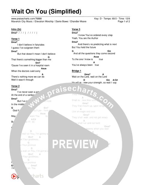 Wait On You (Simplified) Chords PDF (Maverick City Music / Elevation Worship / Dante Bowe ...