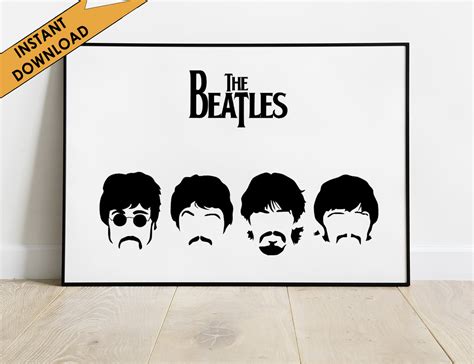 The Beatles Print Beatles Wall Art Downloadable Art Beatles - Etsy Israel