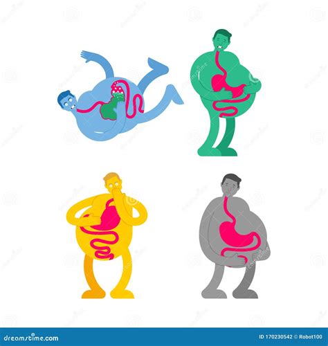 Heaviness In The Stomach Icon. Bloating Vector Illustration. Editable ...