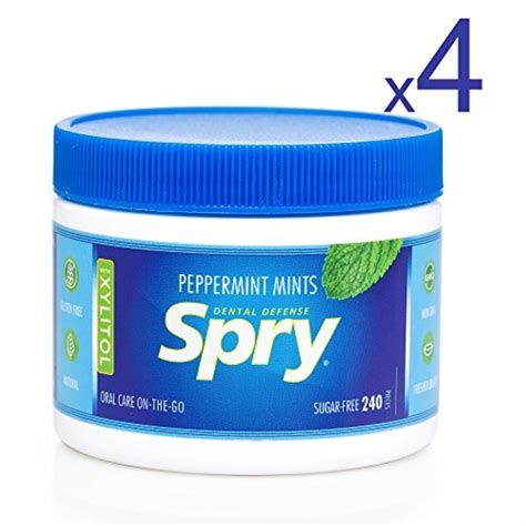 spry xylitol mints, natural peppermint - breath mints that promote oral health, increase saliva ...