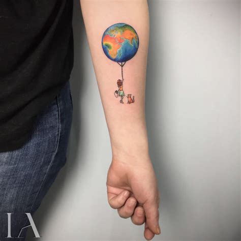 Small Tattoo Earth Balloon | Best Tattoo Ideas Gallery