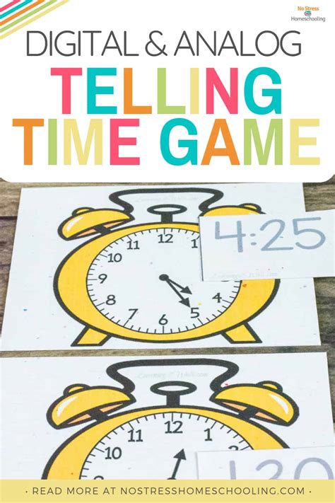 Fun Telling Time Game- Matching Digital And Analog Clocks - No Stress ...