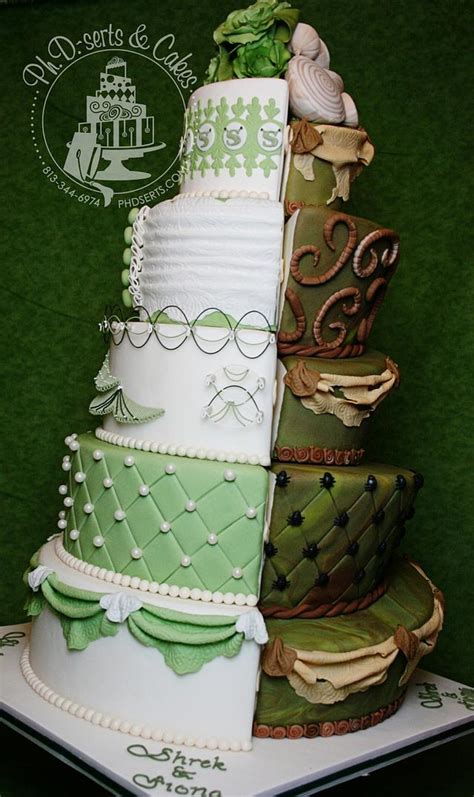 Shrek & Fiona's Wedding Cake - Decorated Cake by PhDserts - CakesDecor