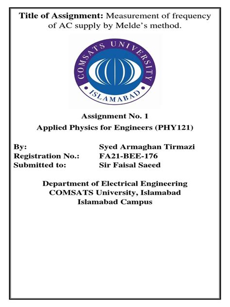 Measurement of Frequency of AC Supply | PDF | Frequency | Tension (Physics)