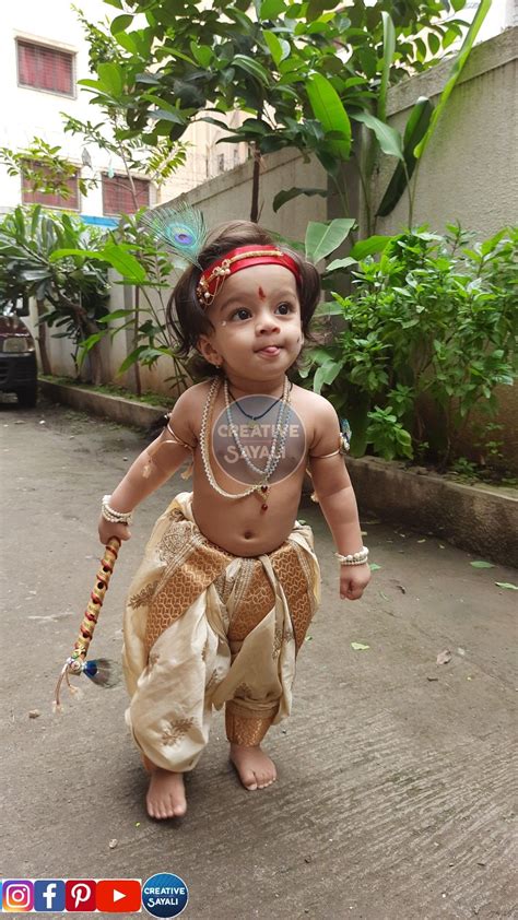 Baby Krishna costume | Krishna fancy dress ideas | mukut making | basuri decorations ...