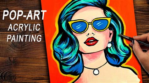 Acrylic Painting for Beginners | Woman with Sunglasses (POP-ART)🎨 - YouTube