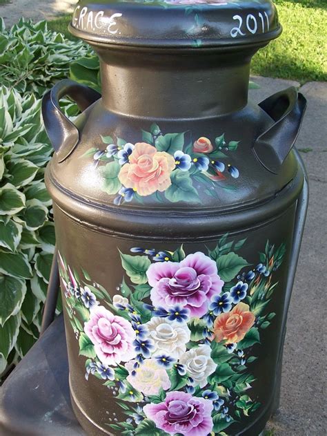 17 Best images about painted milk cans on Pinterest | Cream, Hand ...