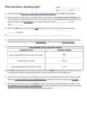 Exploring Bending Light with Phet Simulator: A Hands-On Guide | Course Hero