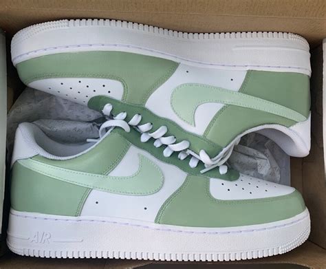 Sage Green/ Olive Nike Air Force 1 Custom Sneakers | Etsy