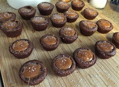 Salted Caramel Brownie Bites - Sometimes Homemade