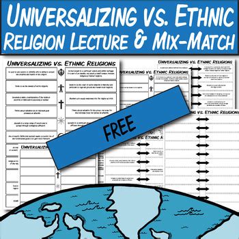 *FREE* Universalizing vs. Ethnic Religions Lecture & Mix & Match Worksheets