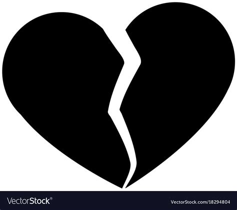 Broken heart symbol Royalty Free Vector Image - VectorStock