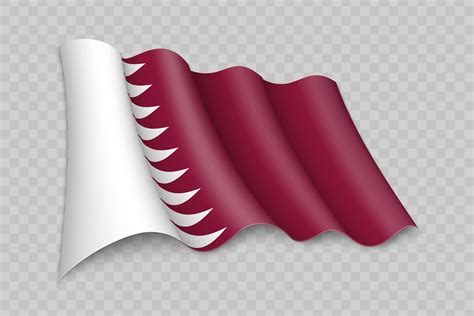 3D Realistic waving Flag of Qatar 25355894 Vector Art at Vecteezy