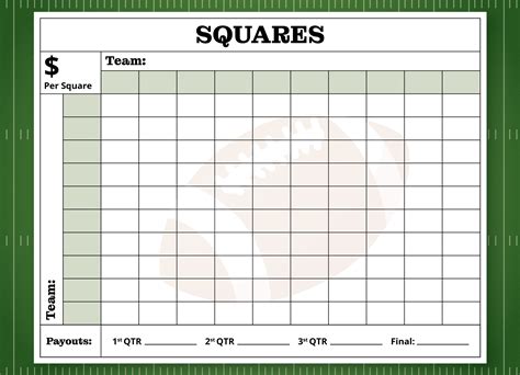 Printable Super Bowl Pool Template - Fillable Form 2024