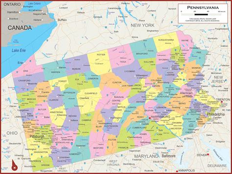 Printable Map Of Pa Counties