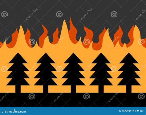 Forest fire stock vector. Illustration of catastrophe - 167791117