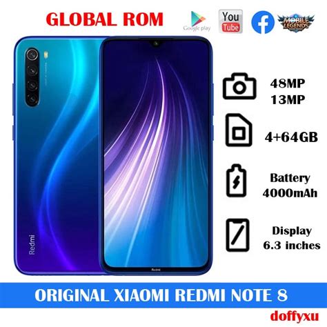 Xiaomi Redmi Note 8 Original 4/64GB Global ROM 48MP | Shopee Philippines