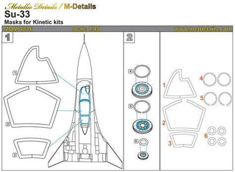 Sukhoi Su-33 Masks (designed to be used with Kinetic Model kits) Metallic Details -MDM4816