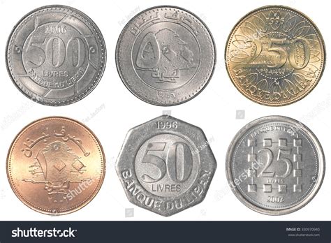 Lebanese Pound Coins Collage Isolated On Stock Photo 330970940 - Shutterstock