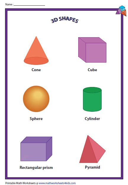 Solid 3D Shapes Worksheets