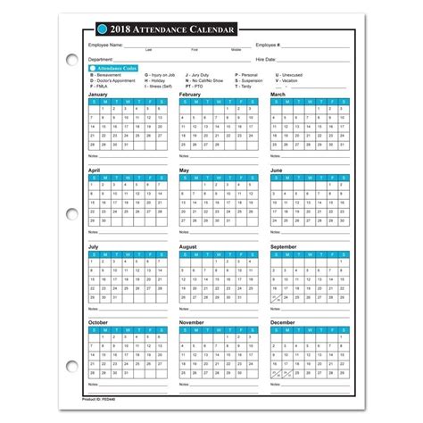 2024 Attendance Calendar Printable - Ilyssa Willette