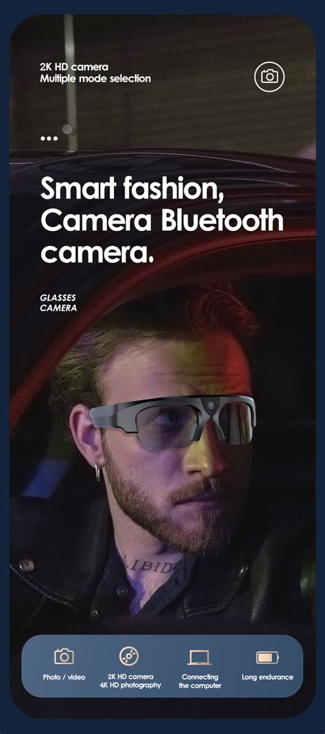 Bluetooth spy glasses camera 4K video recording sunglasses