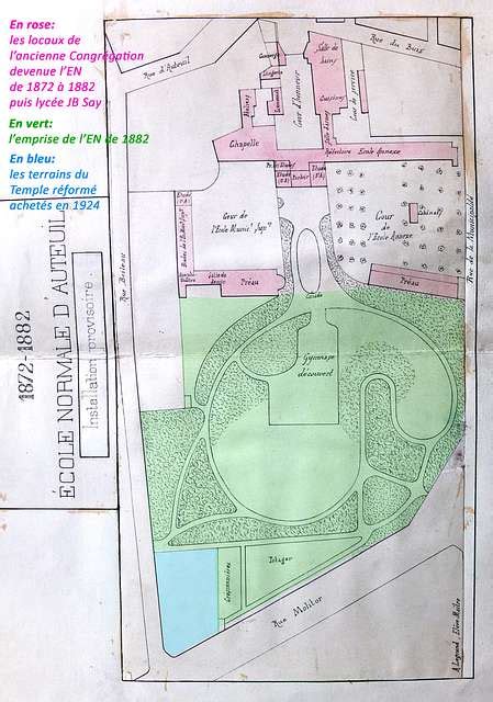 Plan de l'emplacement des futurs Lycée Jean-Baptiste Say et École Normale d'Instituteurs de ...