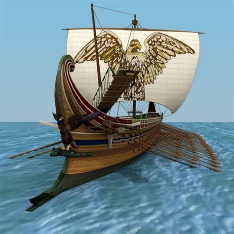 roman trireme battle ship 3d model max obj blend wrl wrz mtl x3d 45 Old ...