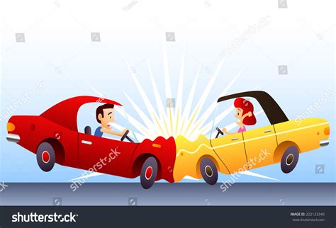 Car Crash Two Cars Front Collide Stock Vector (Royalty Free) 222123340 | Shutterstock