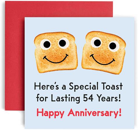 Huxters 54th Anniversary Card – Here's a Toast – Funny Anniversary Cards for Him and Her –148 by ...