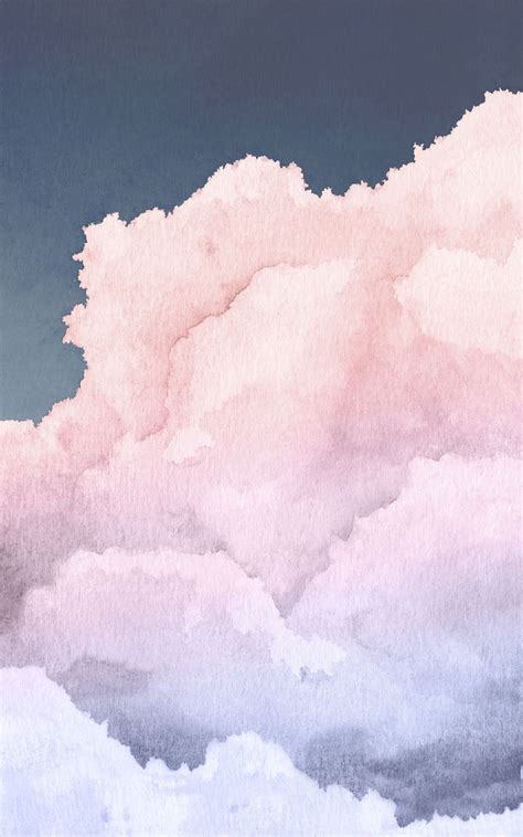 Pink Sunset Painting Pastel Watercolour Clouds - Kremi Png