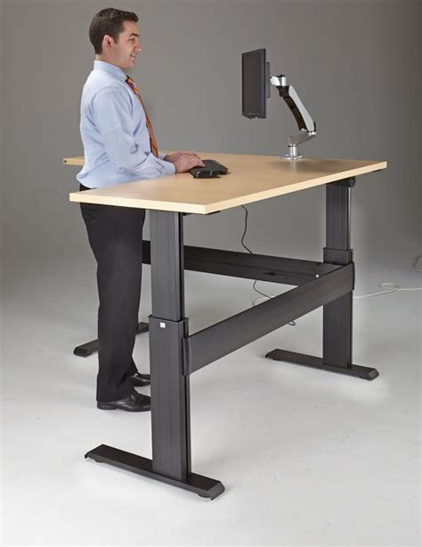 L Shaped Sit Stand Desk - Home Decor