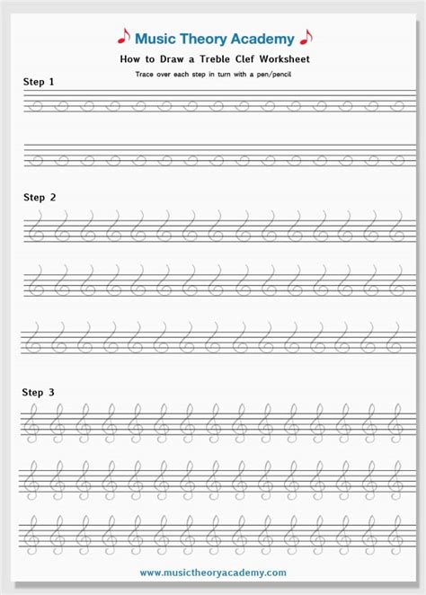 Treble Clef Worksheets Printable - Worksheets For Kindergarten